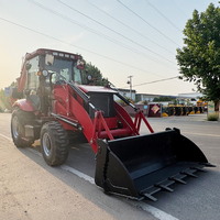 Mesin Pengolah Tanah Mini Backhoe Loader 4 Roda Penggerak Baru Hidrolik Backhoe Loader Excavator Penghias Taman Front Loader Backhoe
