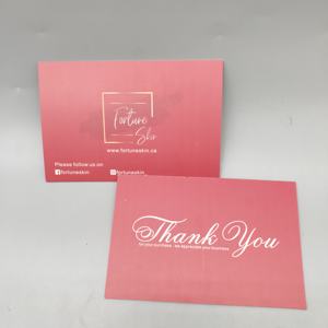 Özelleştirilmiş promosyon geri dönüşümlü kağıt altın folyo iş logo ile teşekkür kartı - Product Image 3