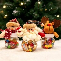 3 styles de pots de rangement pour bonbons de Noël, pots en plastique transparent pour friandises, fournitures artisanales pour la décoration de table de Noël à la maison