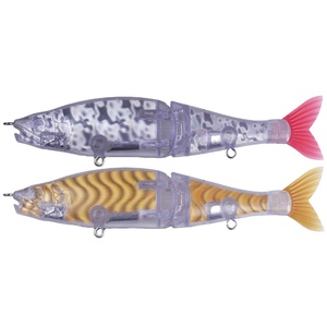 Leurre flottant à coulée lente en acier inoxydable en deux sections 225 mm pour poisson-serpent et brochet, appât artificiel dur DIY - Product Image 1