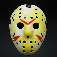 Masque en plastique rouge et blanc Jason Voorhees pour fête costumée Halloween Masque effrayant