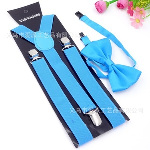 Children's Black <b>Bow</b> Tie And Suspender Set With 3-Ply Clips For Preschool Performances - Product Image 3