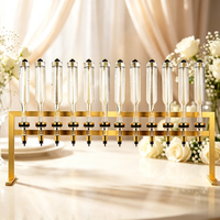 Machine de remplissage manuelle de parfum de luxe 375 ml, dorée, pour 12 bouteilles, présentoir de bar à parfums de mariage, distributeur de bouteilles en verre