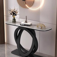 Console murale de style italien pour entrée, couloir, lumière de table semi-circulaire de luxe, vue en bout, rock chinois, fer, art, salon