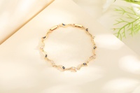 Nouvelle technologie Blue Crescent Cutout Style Fine Bracelet à breloques plaqué or 18 carats Femme Bracelets pour femmes