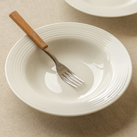 Offre Spéciale – Assiette en Porcelaine Unie Gaufrée Élégante, Compatible Micro-ondes, Design Nordique Minimaliste, pour Plats Occidentaux et Desserts à Domicile