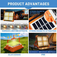 Linterna Solar LED Súper Brillante para Exteriores, Camping, Portátil, Resistente al Agua IP66, de Emergencia, ABS, 50W, Ángulo de Haz Ajustable