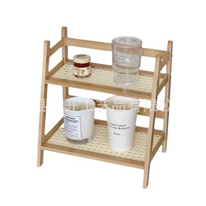 Wooden Multi Tier Desktop <b>Shelf</b> Storage Organizer Rectangle Standing Type For Kitchen Bathroom <b>Bedroom</b> - Product Image 1