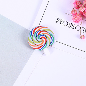 Cabochons en résine spirale arc-en-ciel, modèle sucette, beauté Kawaii, dos plat, pour la décoration de téléphones DIY et les loisirs créatifs - Product Image 6