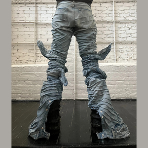 Diznew Jeans personalizados Fabricación de alta calidad al por mayor Rip Hombres Jeans Tallas grandes para los hombres - Product Image 4