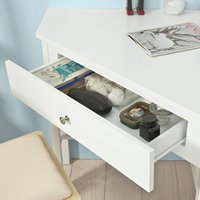 Bureau d'angle blanc, bureau triangulaire avec tiroir et étagère, bureau de travail à domicile, poste de travail informatique