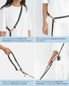 Wasserdichtes Gurtband Multi color Slip Lead Haustier zubehör Correa De Perro Gummi Hund Cross body Hände Frei <span class=keywords><strong>Leine</strong></span> zum Laufen - Product Image 5