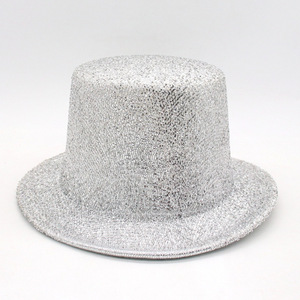 Cappello Fedora con Glitter Top per le vacanze a tesa corta Costume <span class=keywords><strong>da</strong></span> <span class=keywords><strong>mago</strong></span> con paillettes cappello a bombetta - Product Image 2