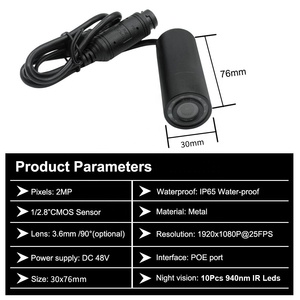 HD 2MP 940nm 적외선 야간 투시경 POE 카메라 야외 방수 보안 미니 총알 <span class=keywords><strong>CCTV</strong></span> IP 네트워크 비디오 P2P 카메라 - Product Image 5