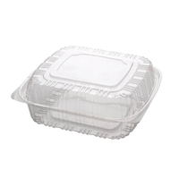 Boîte de rangement alimentaire à charnière en plastique PLA transparent de qualité alimentaire pour pâtisserie, biscuits, fruits frais, emballage de vente au détail