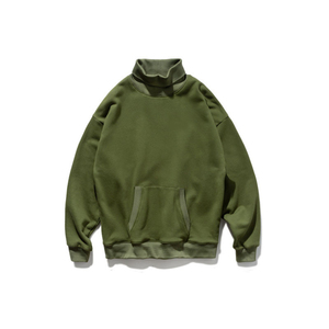 Logo Personalizzato di alta Qualità Loose Fit Unisex In <span class=keywords><strong>Cotone</strong></span> <span class=keywords><strong>Biologico</strong></span> Maglia A Manica Lunga Stand Collo <span class=keywords><strong>Felpa</strong></span> - Product Image 1