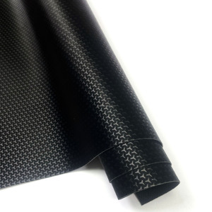 Vinyle synthétique semi-PU extensible 3D 5D effet fibre de carbone gris gaufré pour voiture, camping-car et marine - Product Image 2