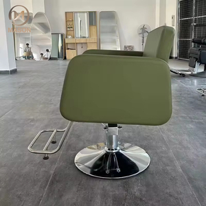 Sillón de Barbería Verde al por Mayor para Salones de Peluquería, Mueble de Belleza en Cuero Sintético - Product Image 4
