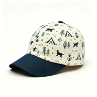 Casquette de baseball en toile 100 % coton à imprimé intégral motif chien et arbre, structurée, unisexe, réglable, pour le camping, la randonnée et les voyages en extérieur