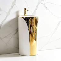 Western Design Royal Bathroom Golden Plated Toilet Set Ceramic Gold Egg Shape Toilet with Pedestal Basin for Hotel