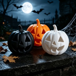 Decorazione di Halloween a forma di zucca stampata in 3D, piccolo ornamento da tavolo per feste di Halloween, decorazione per la casa e l'ufficio - Product Image 2