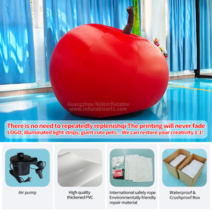Mela Gonfiabile Gigante in Nylon da 2m per Decorazioni Natalizie e Attività Pubblicitarie all'Aperto, Pallone a Forma di Frutta - Product Image 3