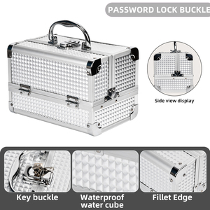 Bán buôn tùy chỉnh Trắng <span class=keywords><strong>Train</strong></span> trường hợp cho các chuyên gia Lớn Túi mỹ phẩm Gương dây kéo nóng bán cá nhân trang điểm trường hợp - Product Image 2