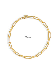 Pulsera de Cadena con Diseño de Clip Geométrico Chapada en Oro de 18K, Unisex, Hecha de Latón, Joyería Moderna y Elegante para Aniversario - Product Image 2