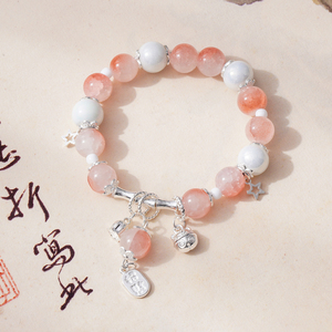 Pulsera de Cuentas de Cristal Natural Estilo Chino al por Mayor, Pulsera de la Suerte con Amuleto de Campana de Bambú para Mujer, Regalo, Suministro a Granel - Product Image 2