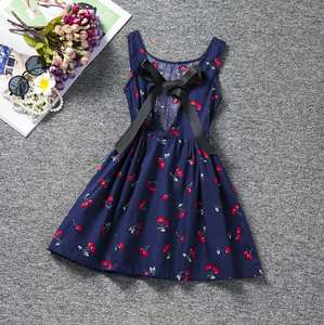 <b>Cherry</b> Pattern Girls <b>Dress</b> Sleeveless Kids Apparel Summer Baby Girl Clothes Boutique One Piece A-line <b>Dress</b> Hot Sale - Product Image 3