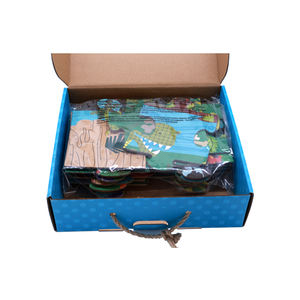 Puzzles personnalisés de haute qualité 35 PC éducatifs épais Kraft conseil dinosaures géant sol Puzzles boîte à Pizza pour enfants jouets - Product Image 2