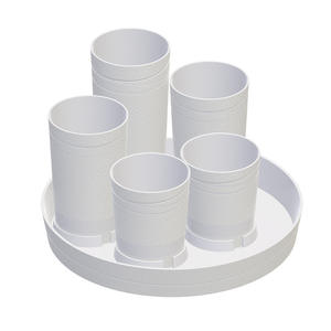 F107SSMML Juego de tubos de orquídeas de plástico brillante Alternativa elegante a los contenedores de flores de metal - Product Image 1