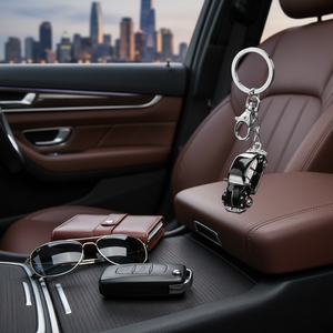 Portachiavi Auto Classico in Lega di Zinco Nero Personalizzabile Design Lussuoso e Business Modello X5 & X6 - Product Image 3