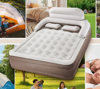 Grand matelas gonflable portable avec dossier inclinable pour salons individuels/doubles