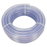Tuyau d'arrosage de jardin en PVC tressé renforcé de fibres, haute pression, durable, flexible, 1/2 pouce, 100 m, connexion filetée en polyester