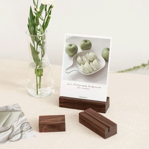 Porta Tarjetas de Visita de Madera Decorativo Personalizado para Escritorio, Exhibidor de Menús para Restaurantes, Porta Postales de Madera Sólida para Oficina - Product Image 2