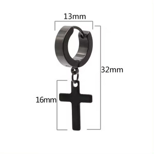 Steampunk grande uomo che indossa <span class=keywords><strong>Playboy</strong></span> Piercing orecchini a croce d'oro per uomo Earing - Product Image 4