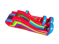 Pista de Obstáculos Inflable Multicolor Arcoíris, Divertido Brincolín OC030, Equipo de Juego Infantil de PVC Resistente para Alquiler en Exteriores