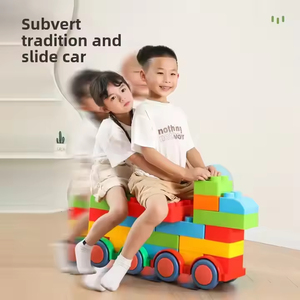 Ruixinqi 47 Pezzi Blocchi di Costruzione Colorati in Plastica con Ruote per Auto, Grande Puzzle Assemblabile - Product Image 4