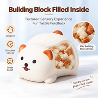 Jouet sensoriel anti-stress en TPR en forme de chiot mignon, blocs de construction à presser, pour la vente en gros