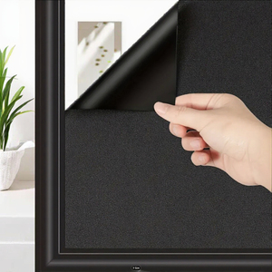 Film adhésif statique PVC 100 % opaque noir givré pour fenêtres, film décoratif moderne pour la confidentialité et la protection UV, vente en gros - Product Image 2