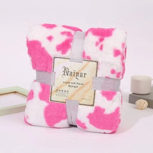 Vente en gros couverture en flanelle imprimée double face impression vache occidentale aztèque plaine double face pour l'hiver personnalisation privée - Product Image 4