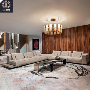 أريكة غرفة معيشة من الجلد الإيطالي بتصميم عصري فاخر على شكل حرف l 7 من الصين - Product Image 2