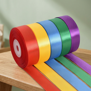 Cinta de Satén de 4cm, una Cara, con Impresión Plateada, 100% Poliéster, para Envolver Regalos, Decoración de Pasteles, Manualidades, Rosas Hechas a Mano - Product Image 3