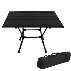 Factory Price Outdoor Dinning Black Tables Portable Camping Picnic 7075 Aluminium Folding Table