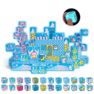 Ensemble de blocs de construction magnétiques sous-marins, blocs de construction lumineux à assembler soi-même avec tableau lumineux, jouet éducatif pour enfants - Product Image 1