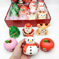 Jouets Squishy de Noël Personnalisés en PU à Rebond Lent, Jouet Anti-Stress à Presser