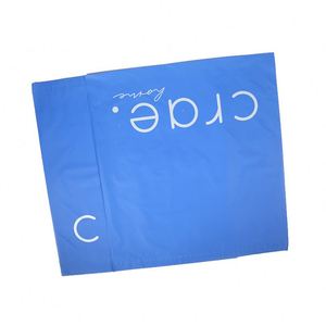 Sac d'expédition en papier bleu pleine couleur avec impression de logo blanc, emballage personnalisé, sac d'expédition avec fermeture pour la logistique - Product Image 5