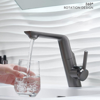Robinet de lavabo cascade en laiton massif de qualité architecturale, mitigeur carré pour salle de bain, idéal pour projets commerciaux et appartements