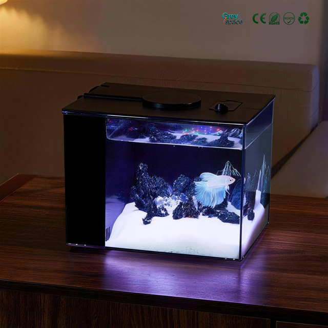 Smart Rectangle Desktop ABS Acrylic Betta Fish Tank LED Light Filter-10 Gallon Aquarium for Living Room Carton Box Packaging